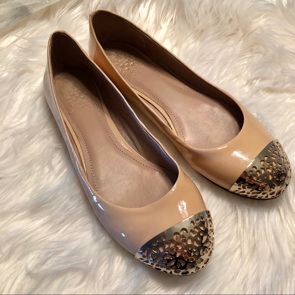 Vince Camuto Patent Nude Ballet Flats
